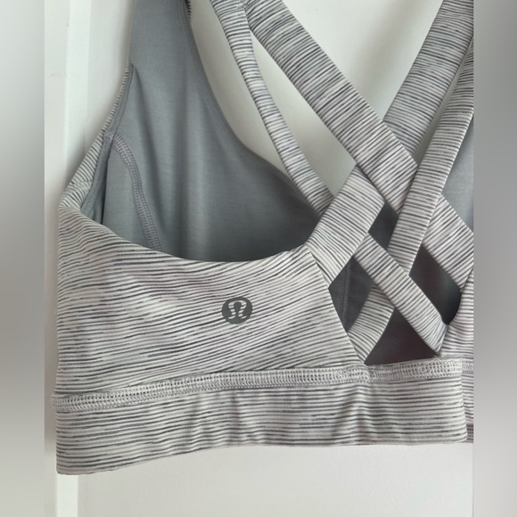 Lululemon Stash N Run bra 6 Gray White - Picture 6 of 8